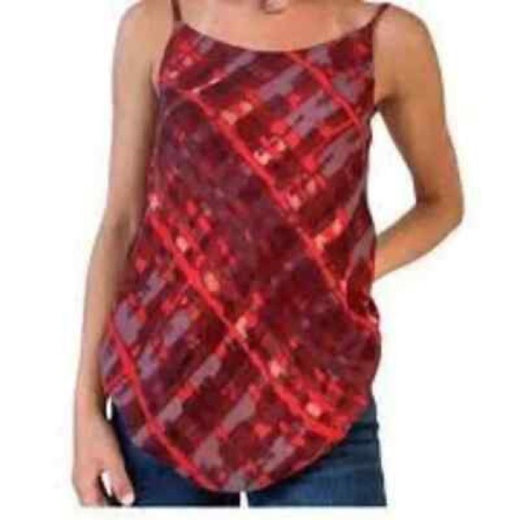 Cabi Womens Top M Red Cherish Layered Lined Sleeveless Cami Tank Shirt #3086 - Picture 1 of 9